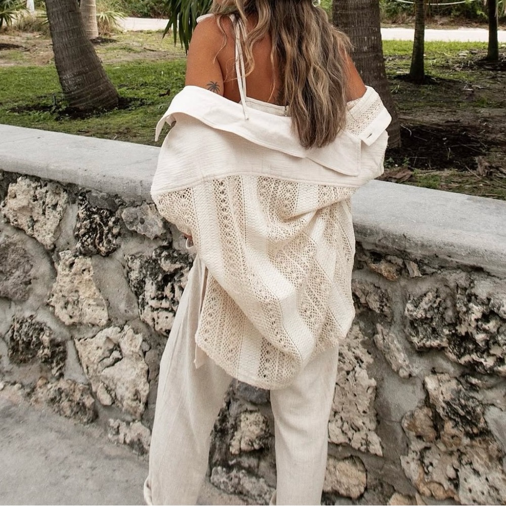 Cream Women's Crochet Jacket